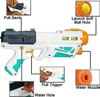 Toy Blaster Gun Set with 6 Foam Balls and 3 Bowling Pins