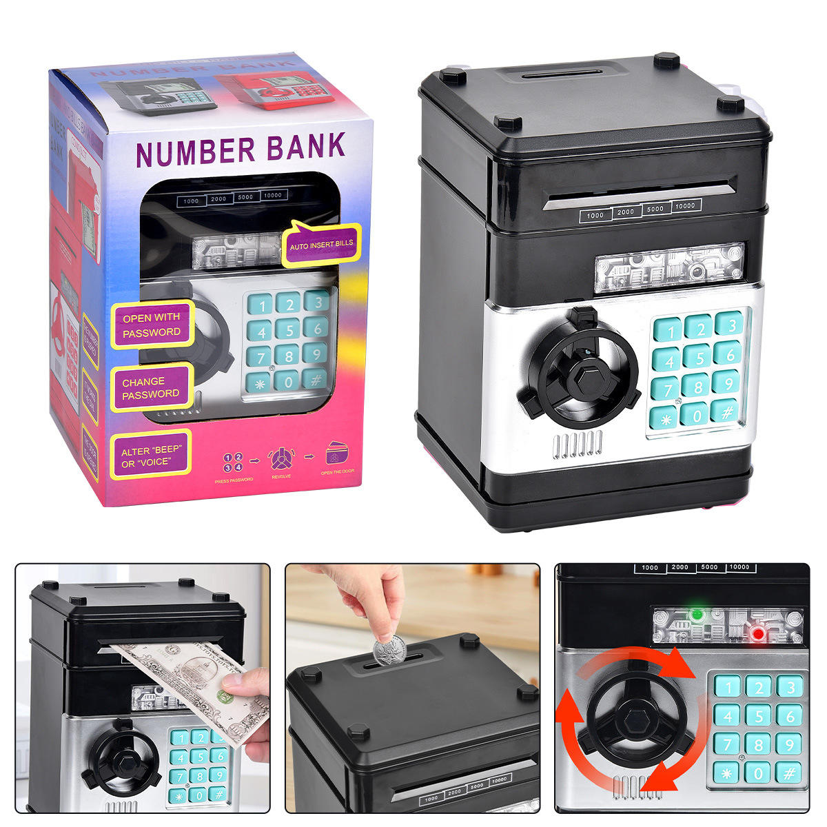 Number Bank Electronic ATM Piggy Bank toy