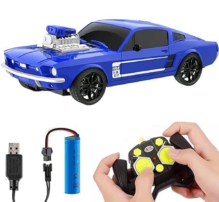 Blue Avengers-themed remote-control muscle car
