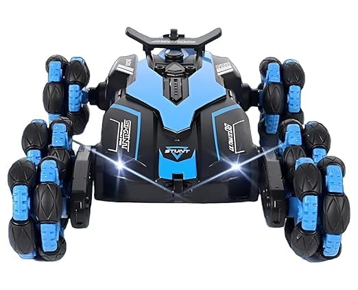 Blue Syrcar 8-Wheel Spray RC Stunt Car