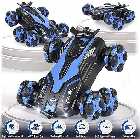 Blue Syrcar 8-Wheel Spray RC Stunt Car