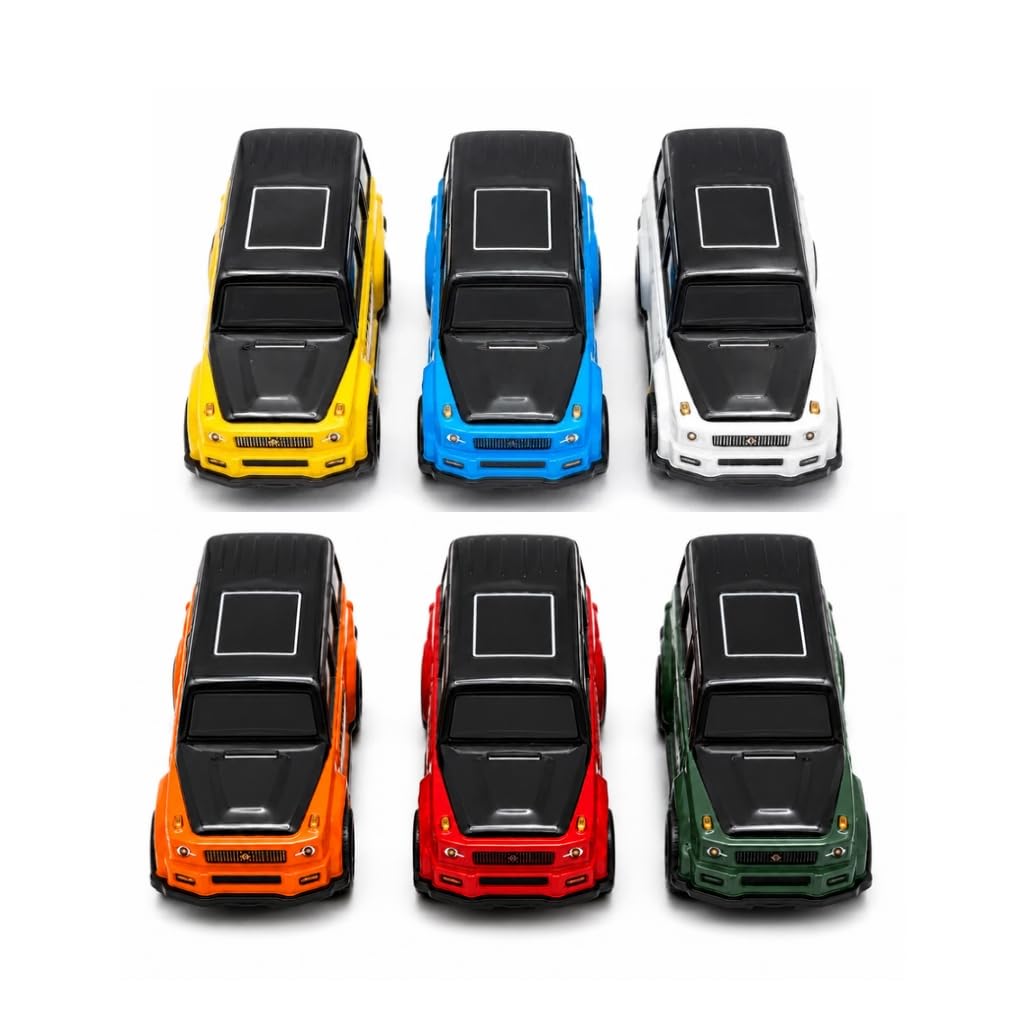 Die-Cast Pull Back Toy Cars Set of 6 for Kids 3+ | Mini Metal Vehicle Play Set