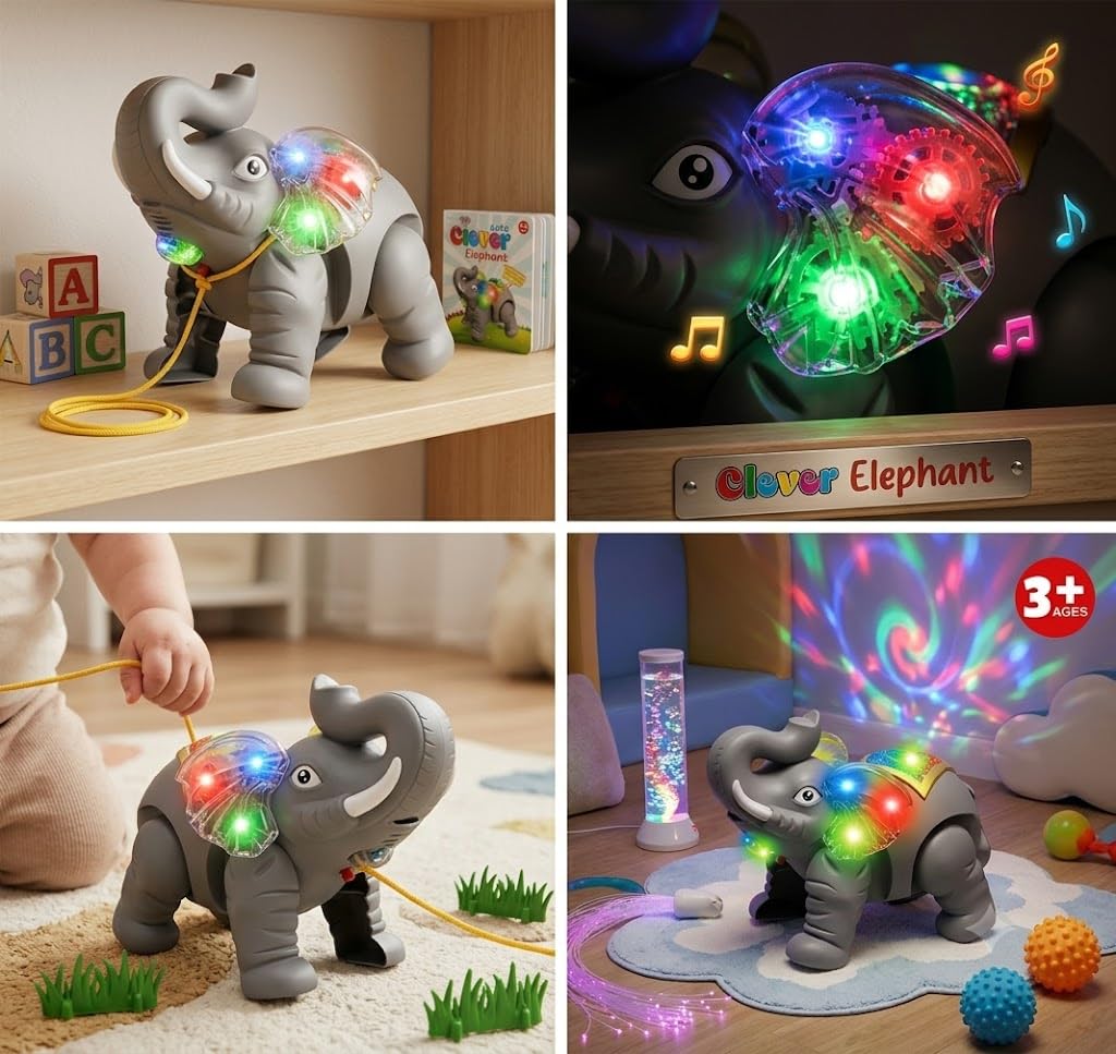 Walking Elephant Toy for Kids Light and Sound Toy