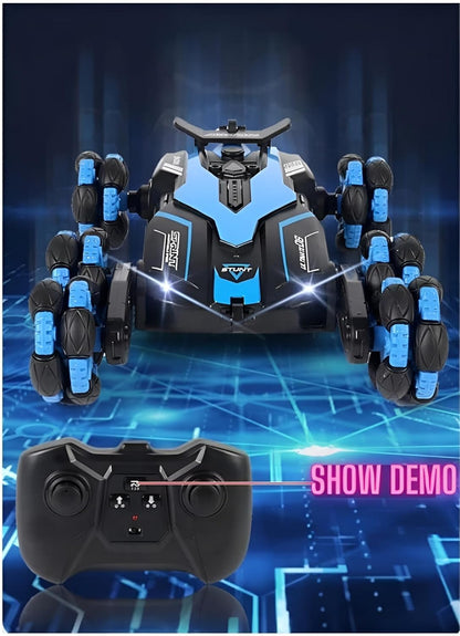 Blue Syrcar 8-Wheel Spray RC Stunt Car