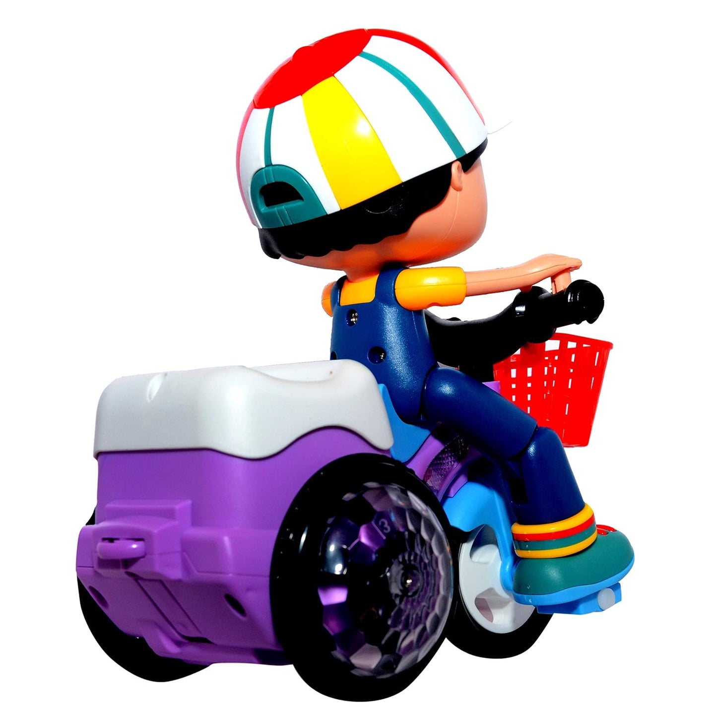 MUSICAL STUNT TRICYCLE TOY BIKE FOR KIDS. | WITH 360 DEGREE ROTATION. | COLORFUL 3D FLASHING LIGHT EFFECTS AND MUSIC. | BUMP AND GO ACTION TOY FOR KIDS.