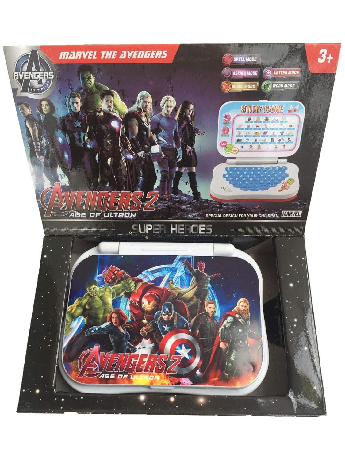 Marvel Avengers-themed mini educational study laptop toy