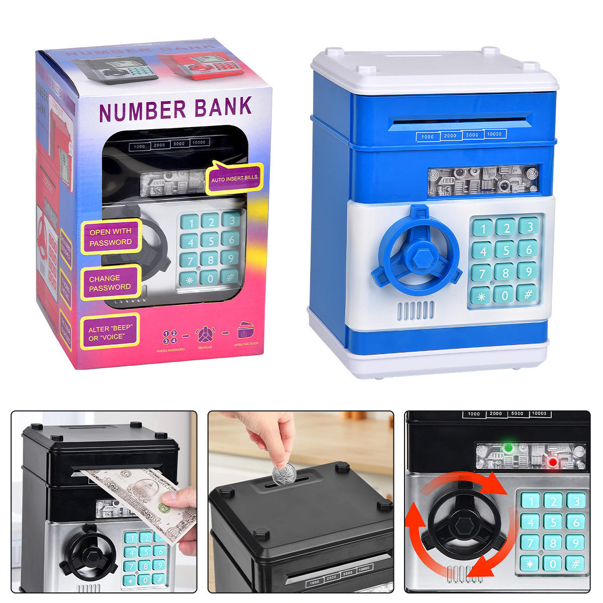 Number Bank Electronic ATM Piggy Bank toy