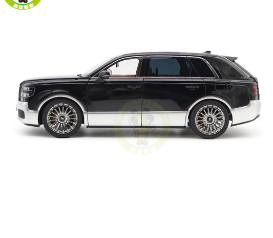 Remote-controlled diecast model of a black and silver luxury SUV