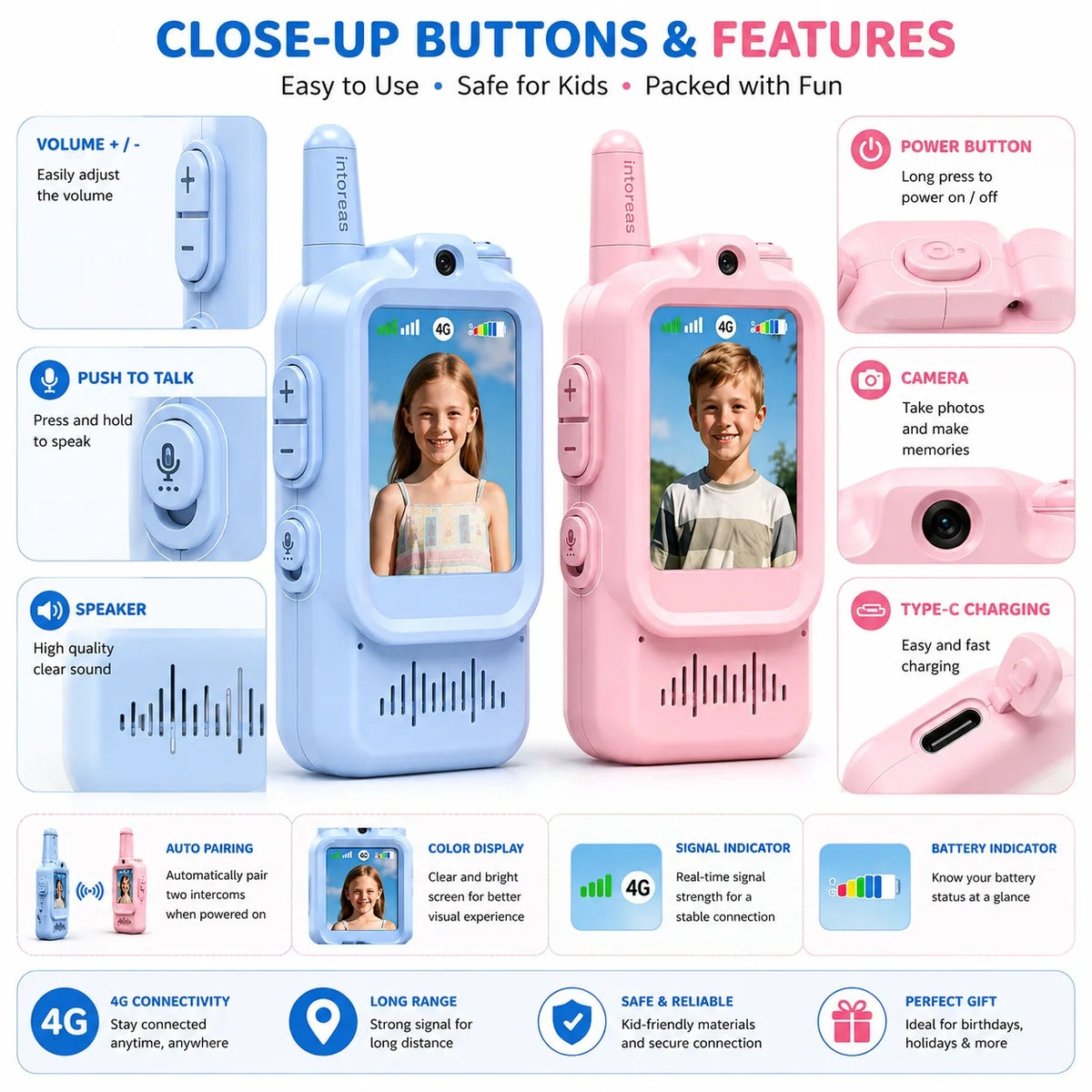 Video call Walkie Talkie set - Communication - Rechargeable